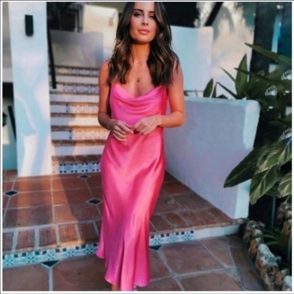 Zara Slip Dress Pink - Picture 1 of 10